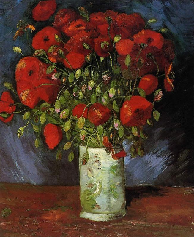 Vincent van Gogh Vase with Red Poppies